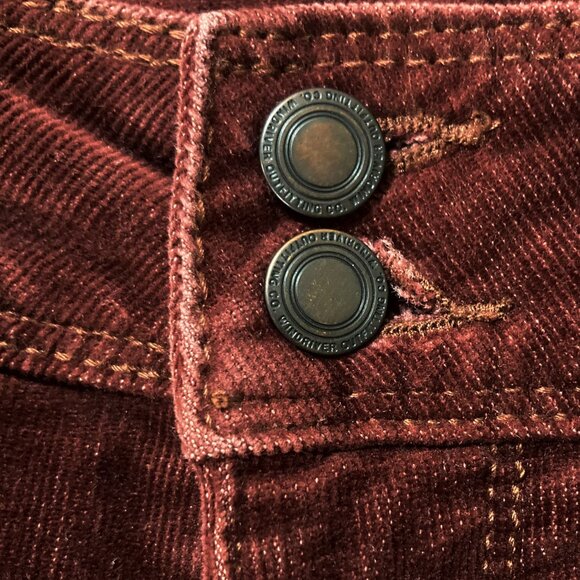WIND RIVER Dark red straight leg corduroy pants ~ Whimsigoth MEDIUM LARGE 32W - Picture 4 of 10